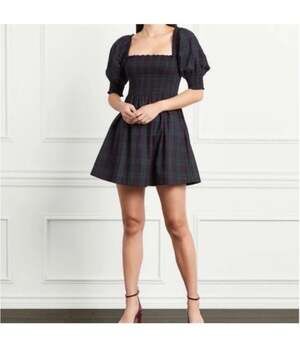 Hill House Home The Athena Nap Plaid Dress Size S
